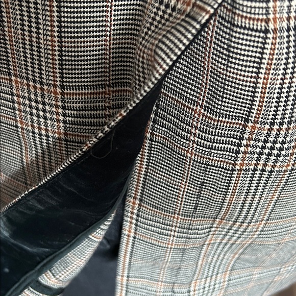 Free People Plaid Velvet Trim Blazer Oversized Boyfriend XS S M - Picture 11 of 16